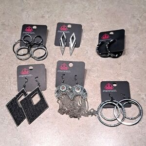 🎊🎊 6 Pairs of Paparazzi Silver Tone Earrings